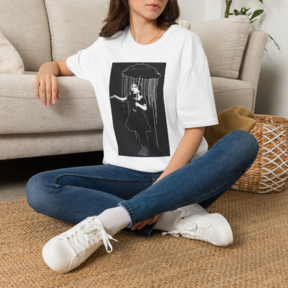 Banksy T-Shirt — Girl with Umbrella Chalk Art Tee