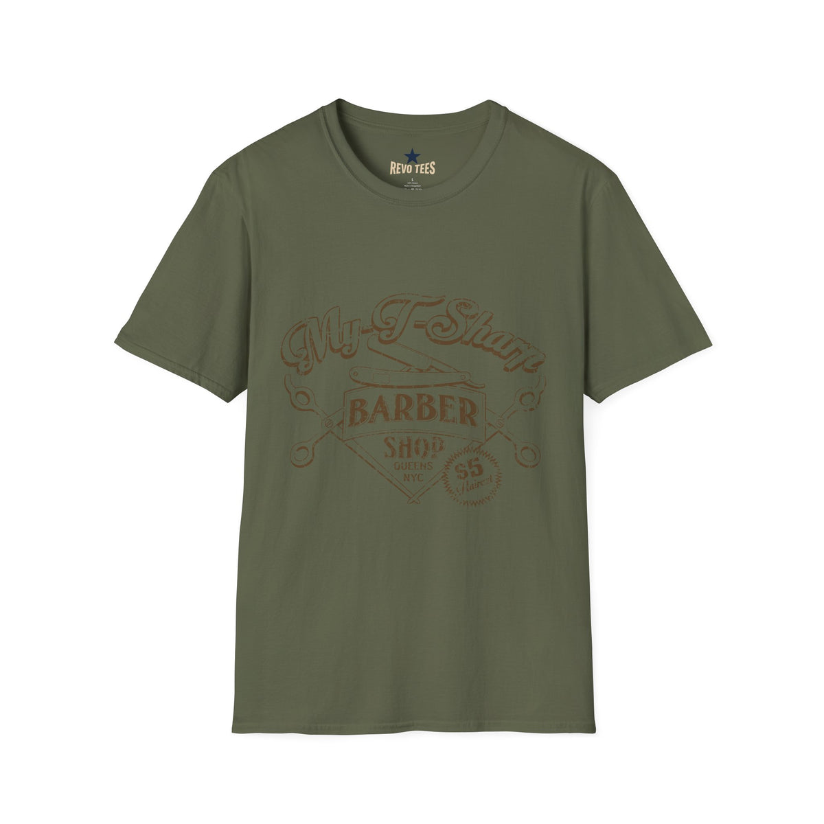 Revotees Barber Shop Graphic My Barber Shop Vintage Logo T-Shirt - alternate view 6