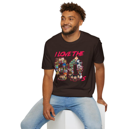 T-Shirt — "I Love the 80s" Retro Pop Culture Character Tee