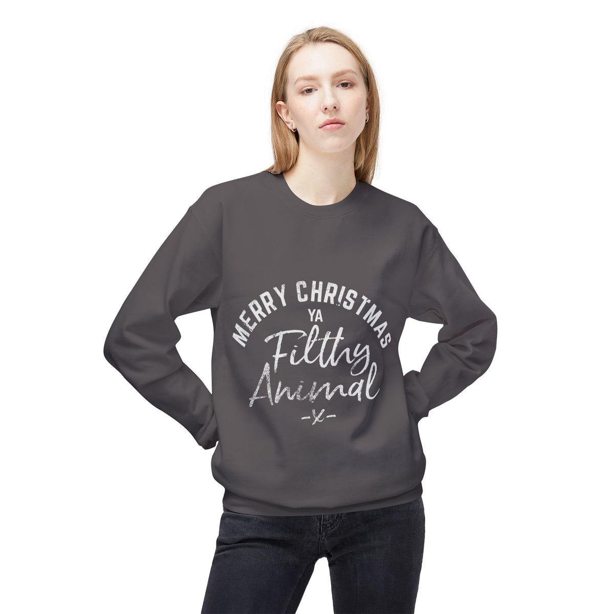 Merry Christmas Ya Filthy Animal Crewneck Sweatshirt