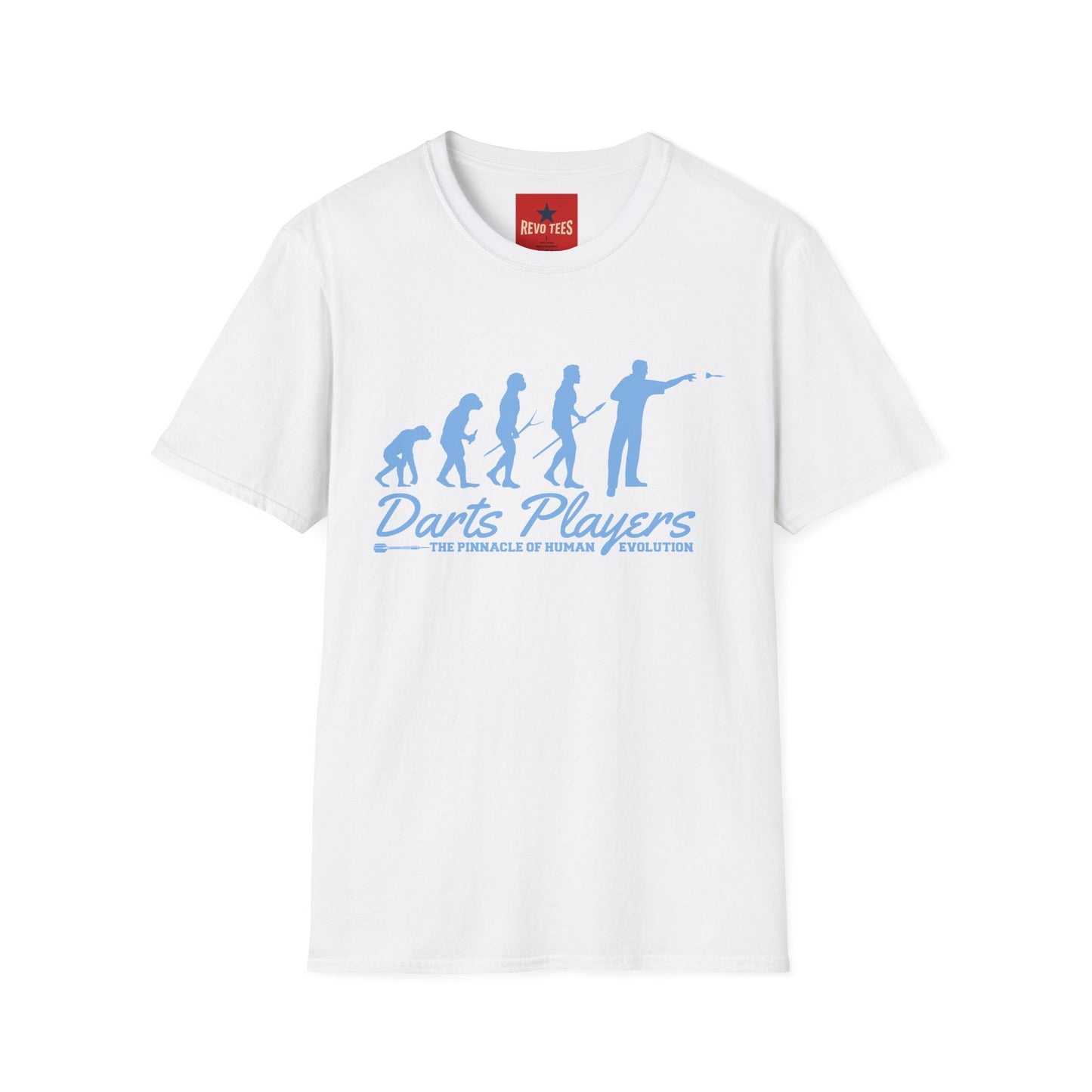 Darts Players Evolution T-Shirt — Funny Darting Evolution Graphic Tee for Players & Fans
