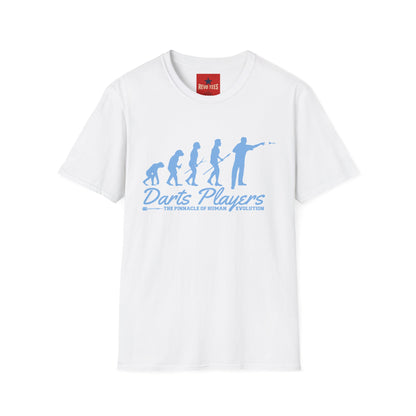 Darts Players Evolution T-Shirt — Funny Darting Evolution Graphic Tee for Players & Fans