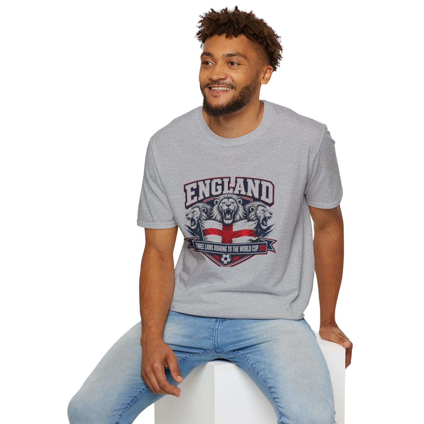 World Cup 2026 England Three Lions — Vintage Three Lions Flag Football Tee