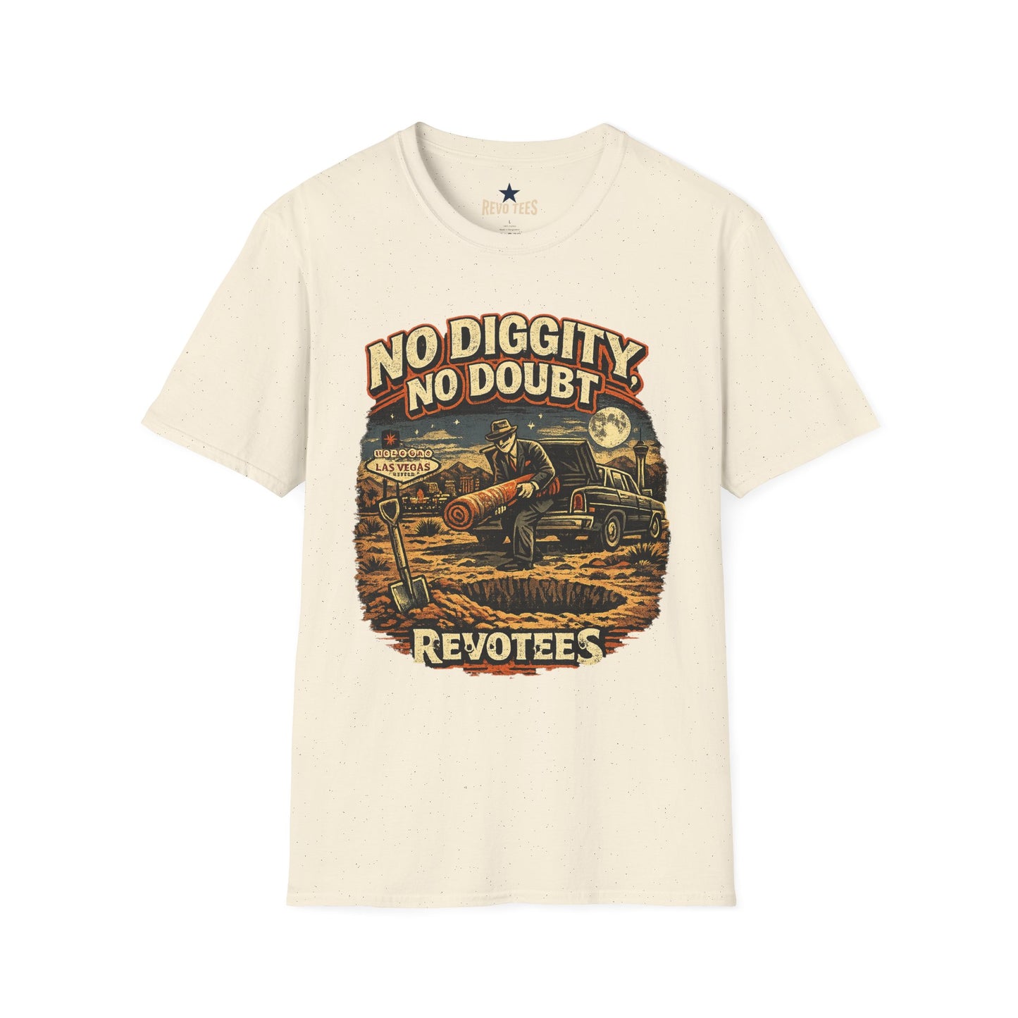 REVOTEES No Diggity No Doubt Retro Graphic Tee — Vintage Vegas Nightshirt Design