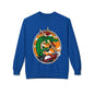 Dragon Santa Riding — Retro Green Dragon Surfing Crewneck Sweatshirt