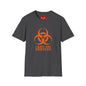 Graphic T-Shirt — Orange Biohazard Icon with “I HAVE THE SNIFFLES”