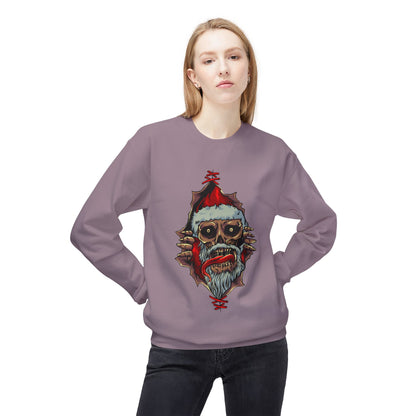 Skull Santa Crewneck Sweatshirt — Horror Christmas Graphic