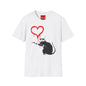 Banksy-Inspired Rat Stencil T-Shirt — Dripping Heart Street Art Tee
