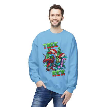 Tree Rex Christmas — Festive Dinosaur Holiday CrewneckSweatshirt
