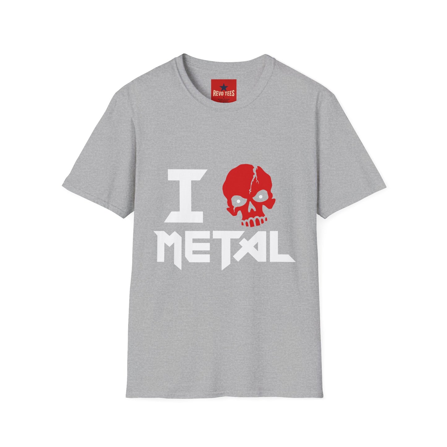 I Love Metal T-Shirt — Red Skull Heavy Metal Band Tee