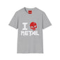 I Love Metal T-Shirt — Red Skull Heavy Metal Band Tee