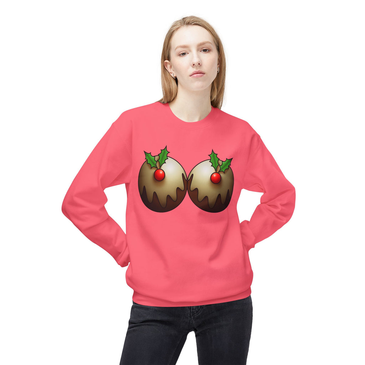 Yule Tidings We'll Twin - Christmas Puddings Crewneck Sweater