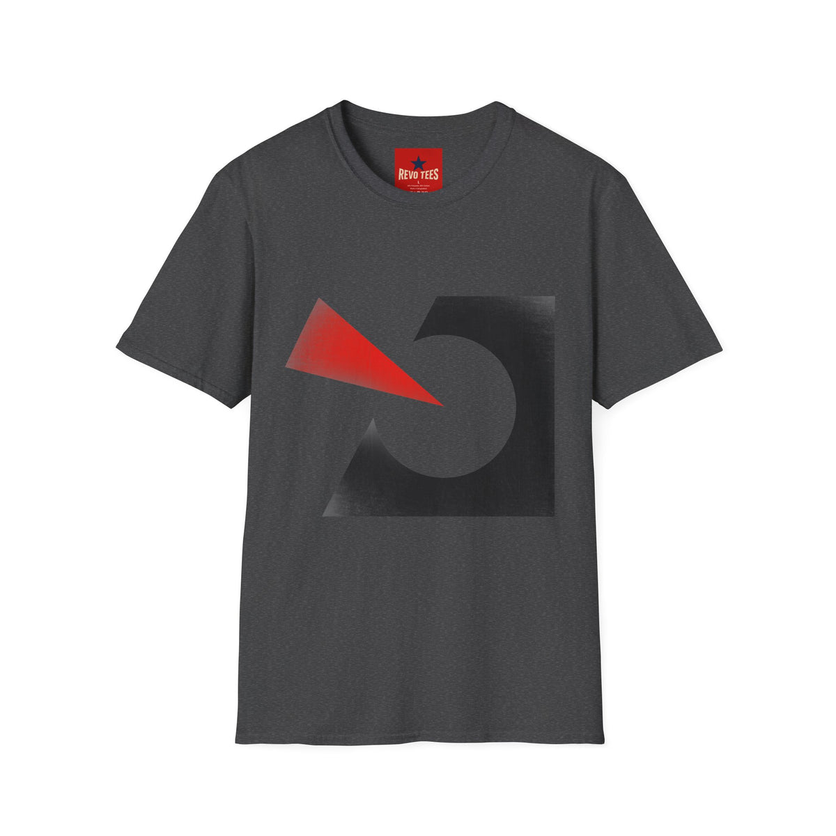 Revotees Abstract Geometric Red Arrow Black Circle Minimalist T-Shirt - alternate view 5