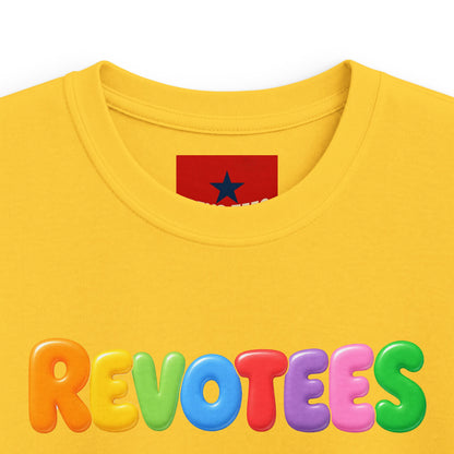Kids Tee — Colorful 'REVOTEES' Bubble Letter Shirt for Children