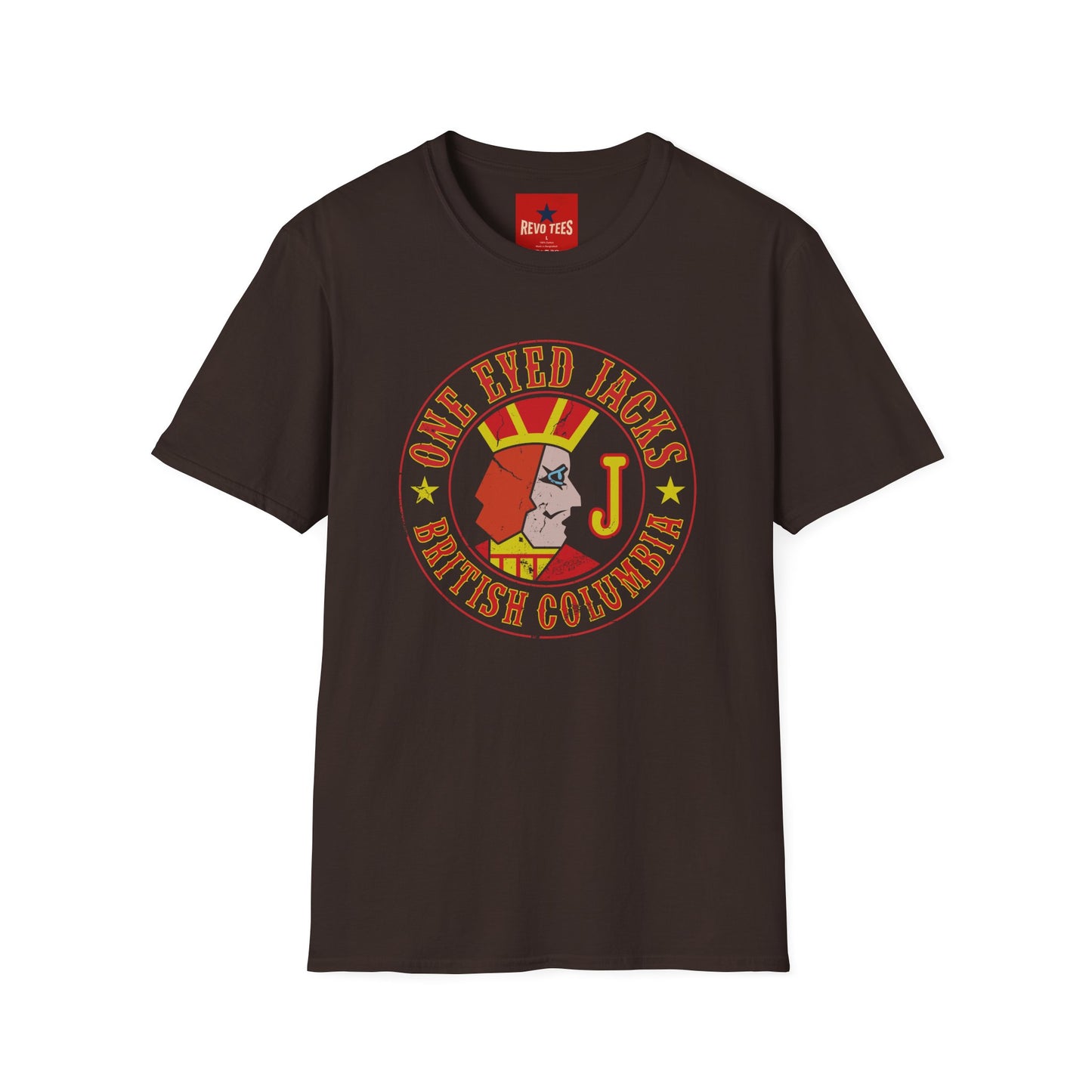 One Eyed Jacks British Columbia T-Shirt — Retro Casino Logo Tee