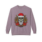 Skull Santa — Edgy Christmas Skull with Santa Hat and Gifts Crewneck Sweatshirt