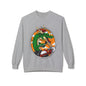 Dragon Santa Riding — Retro Green Dragon Surfing Crewneck Sweatshirt