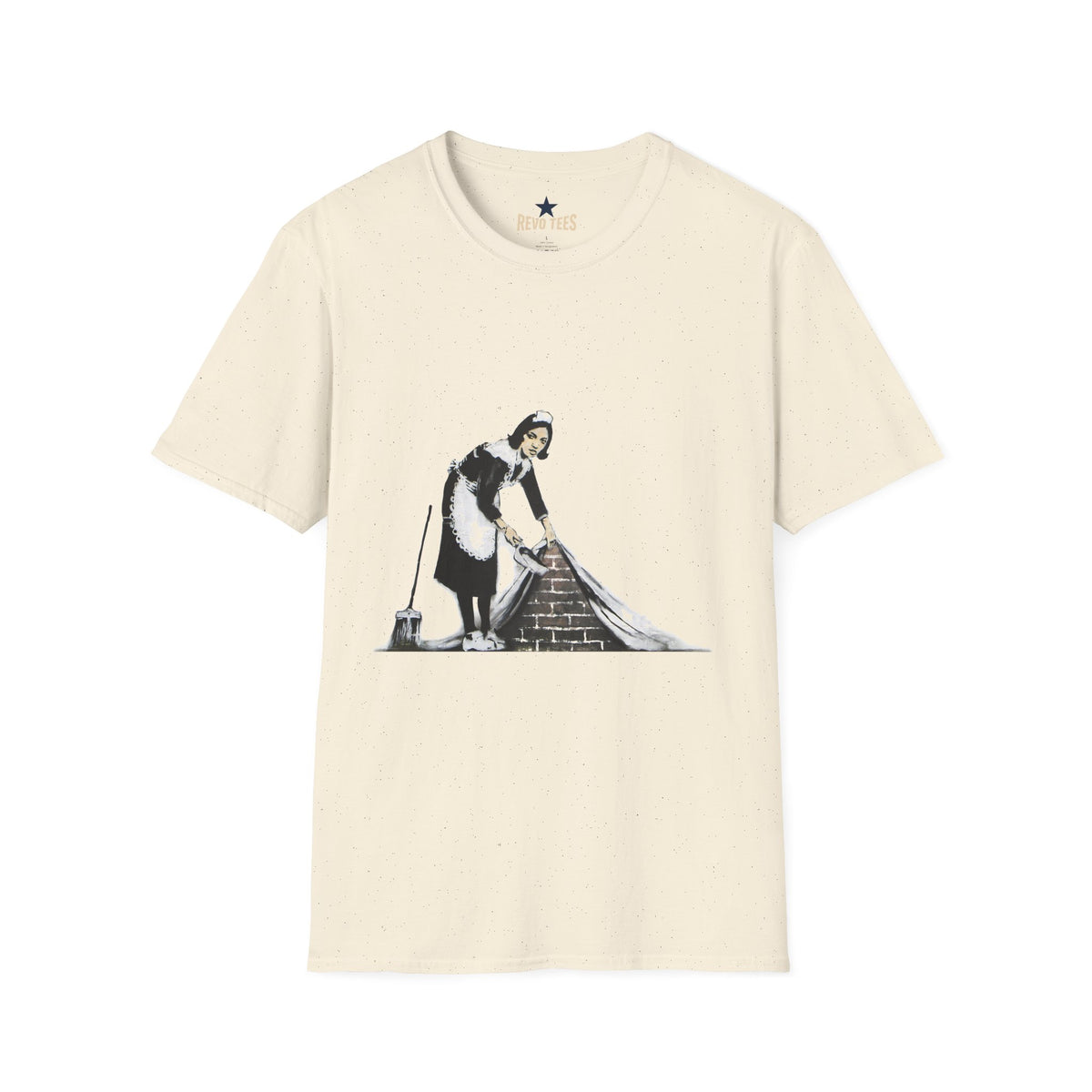 Revotees Banksys Maid Street Art Banksy Inspired Housecleaning Graphic T-Shirt
