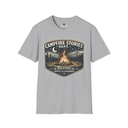 REVOTEES Campfire Stories T‑Shirt — Vintage Bonfire Graphic Tee