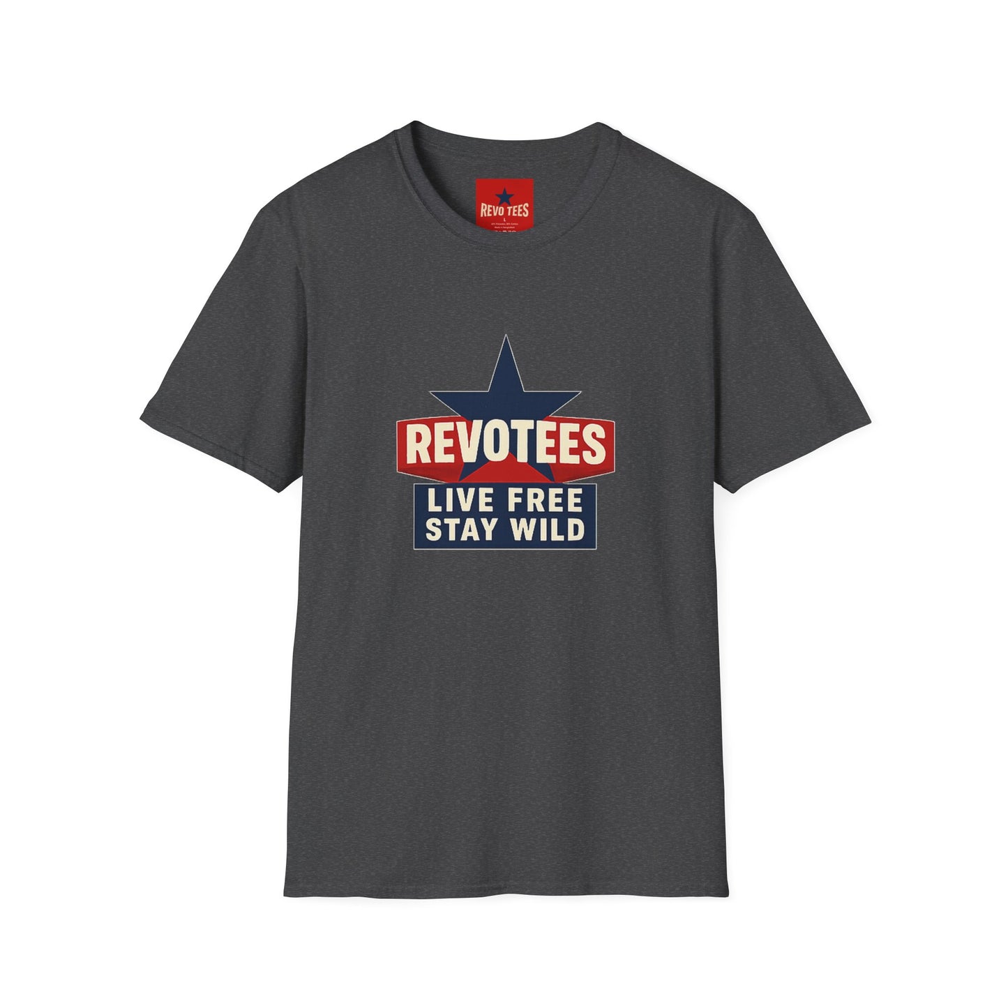 T-Shirt — REVOTEES “Live Free Stay Wild” Retro Star Tee