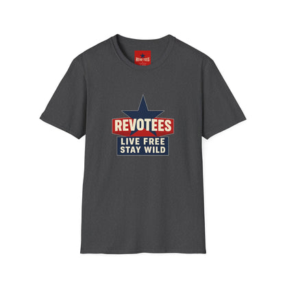 T-Shirt — REVOTEES “Live Free Stay Wild” Retro Star Tee
