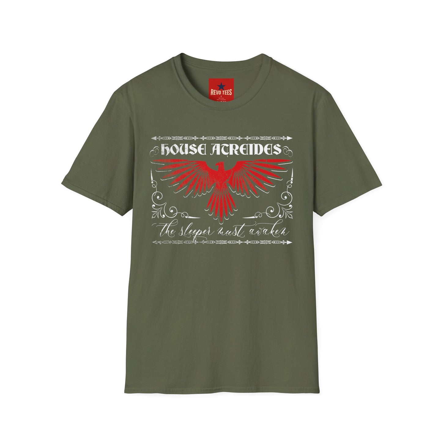 House Atreides T-Shirt — Red Hawk Emblem, Sci‑Fi Fandom Apparel