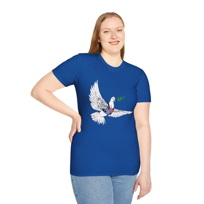 Banksy's Dove of Peace T‑Shirt — Flying Dove with Olive Branch & Earth Heart Graphic