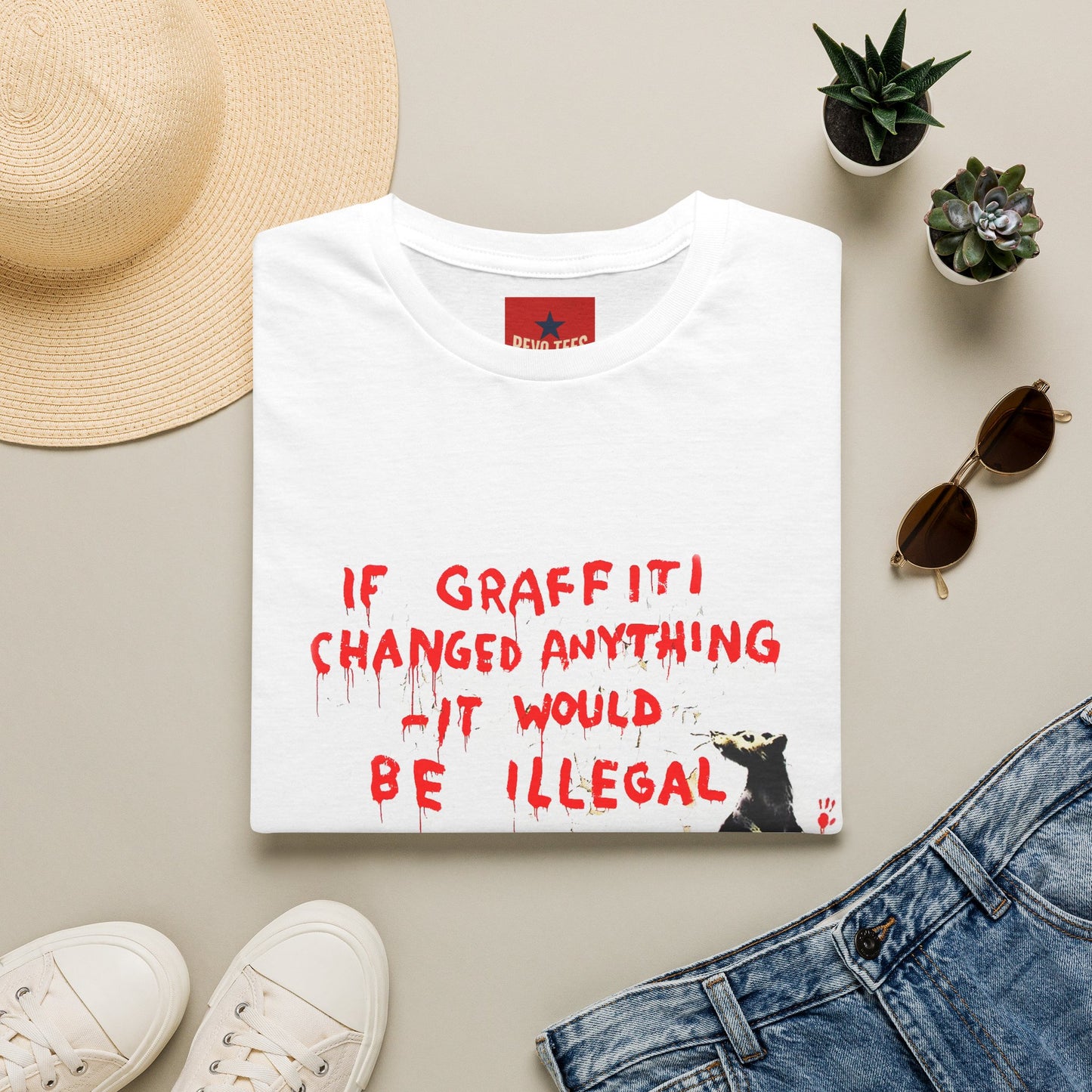 Banksy T-Shirt — 'If Graffiti Changed Anything It Would Be Illegal' Banksy-Style Street Art Tee
