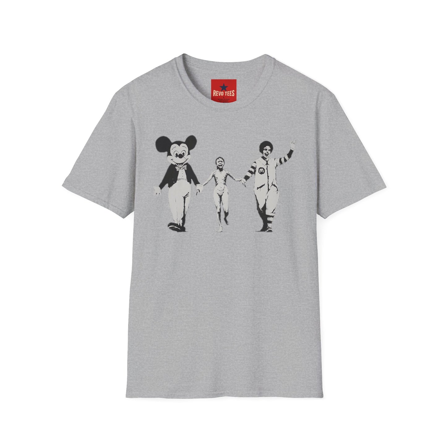 Banksy Graphic T-Shirt — Retro Satirical Parade Design