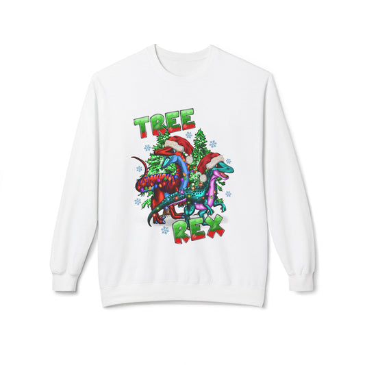 Tree Rex Christmas — Festive Dinosaur Holiday CrewneckSweatshirt