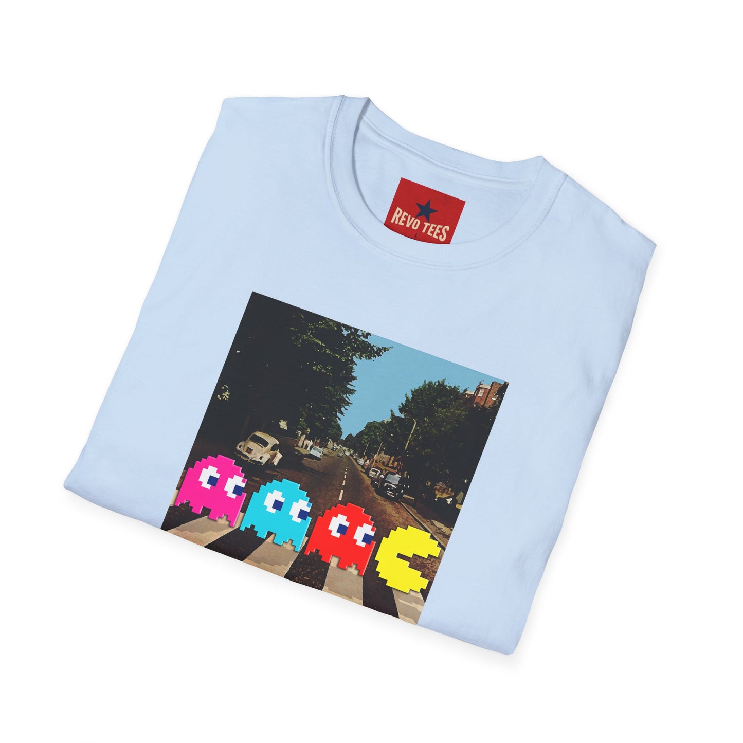 Pac‑City Arcade T‑Shirt — Retro Pixel Ghosts Crossing Graphic Tee
