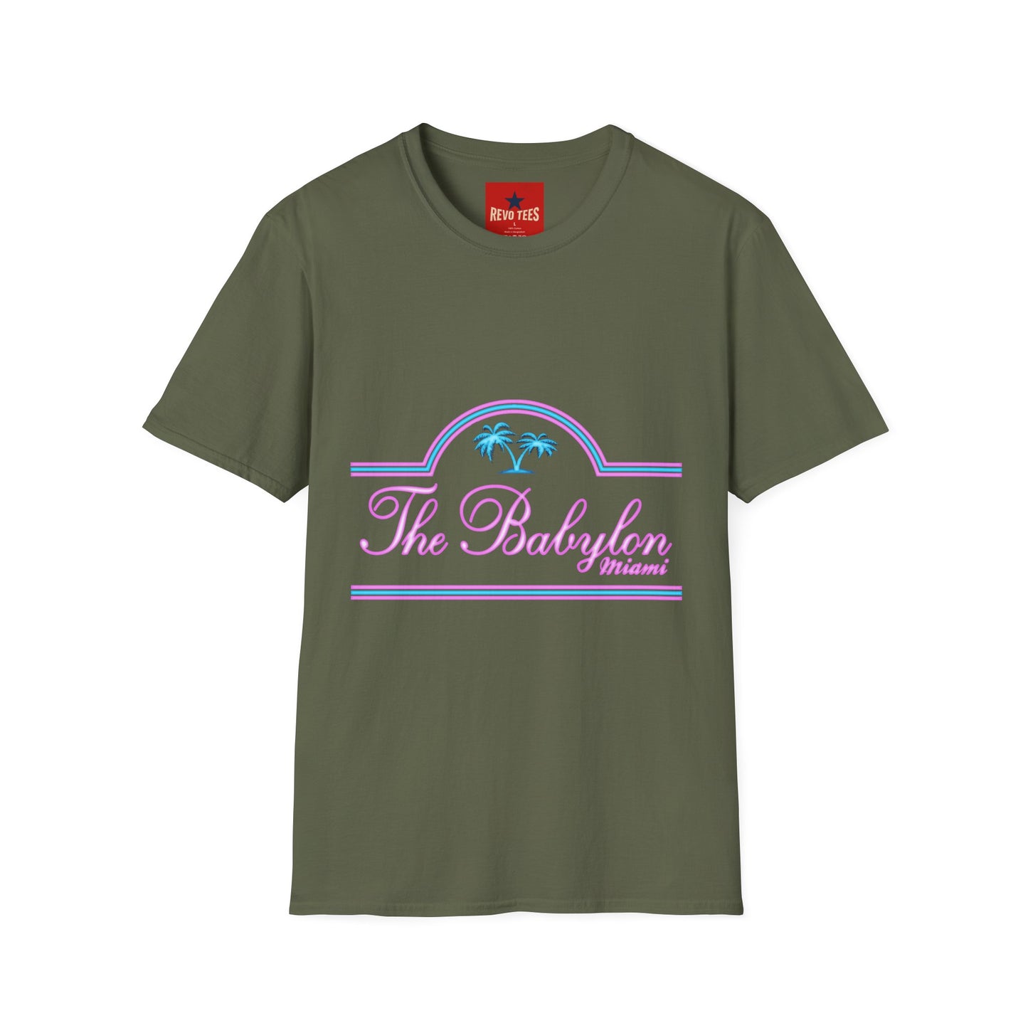 The Babylon Miami T-Shirt — Retro Neon Palm Beach Tee