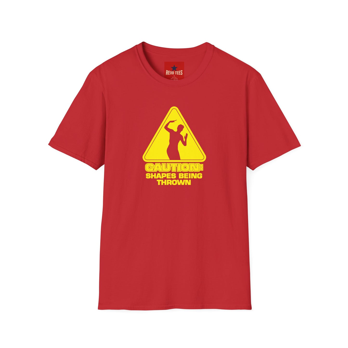 Caution - Throwing Shapes - Unisex Softstyle T-Shirt