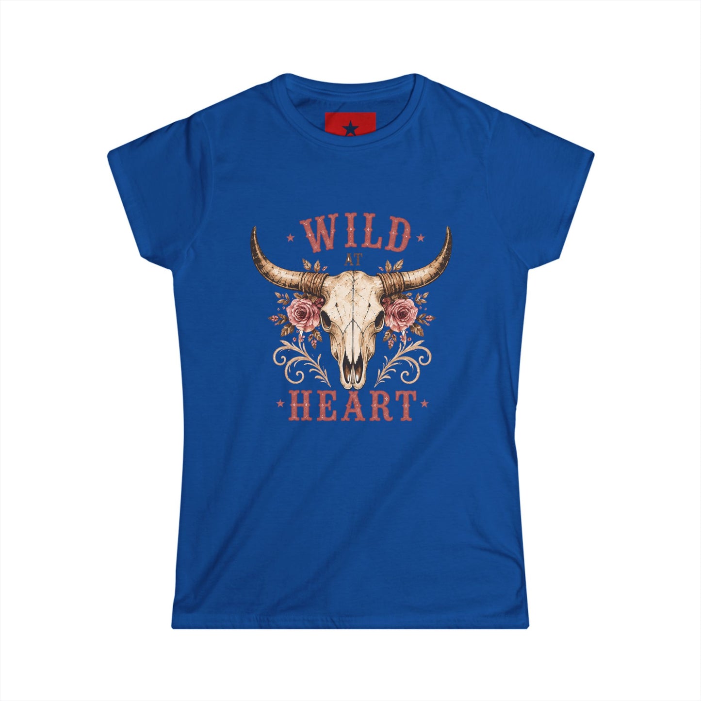 Wild at Heart Tee — Floral Longhorn Skull Women's T-Shirt