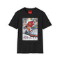 Graphic T-Shirt — Retro Japanese Floral Collage with Kanji Text