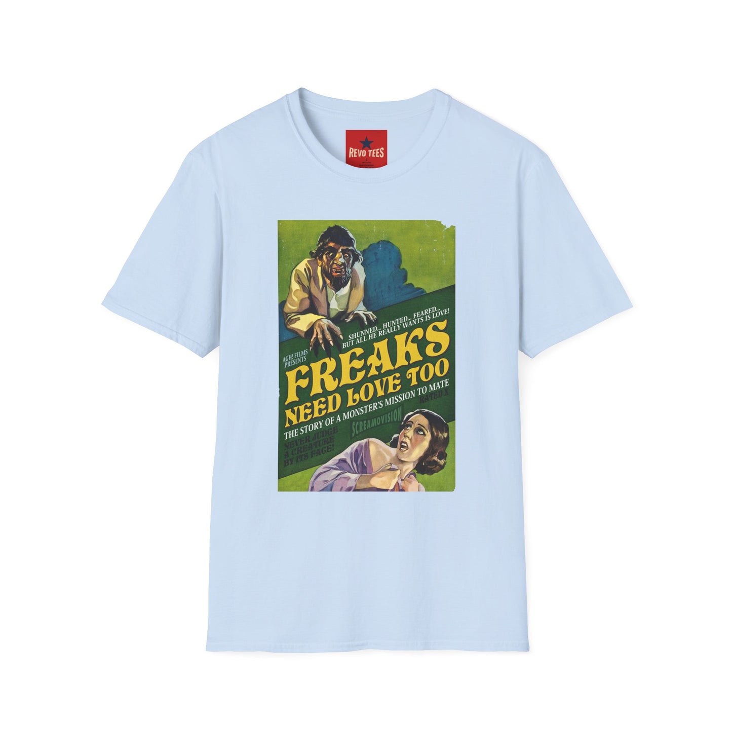 Freaks Need Love Too Graphic T-Shirt — Vintage Horror Movie Poster Tee