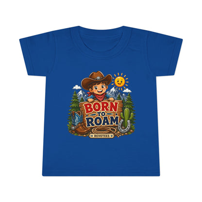 Toddler T‑Shirt — "Born to Roam" Cute Cowboy Adventure Tee