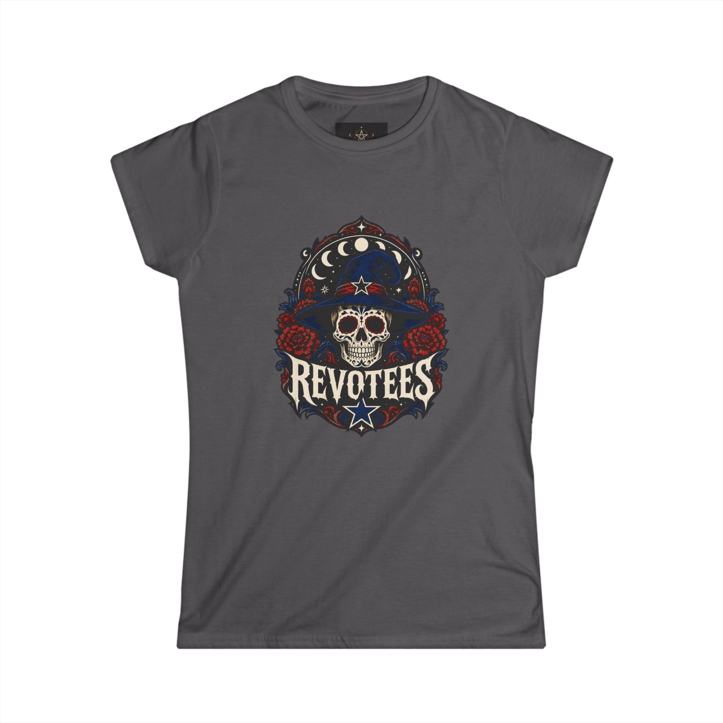 Revotees Skull Tee — Women's Gothic Americana Graphic T‑Shirt