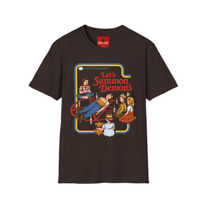 Let’s Summon Demons T‑Shirt — Retro Kids’ Activity Parody Tee