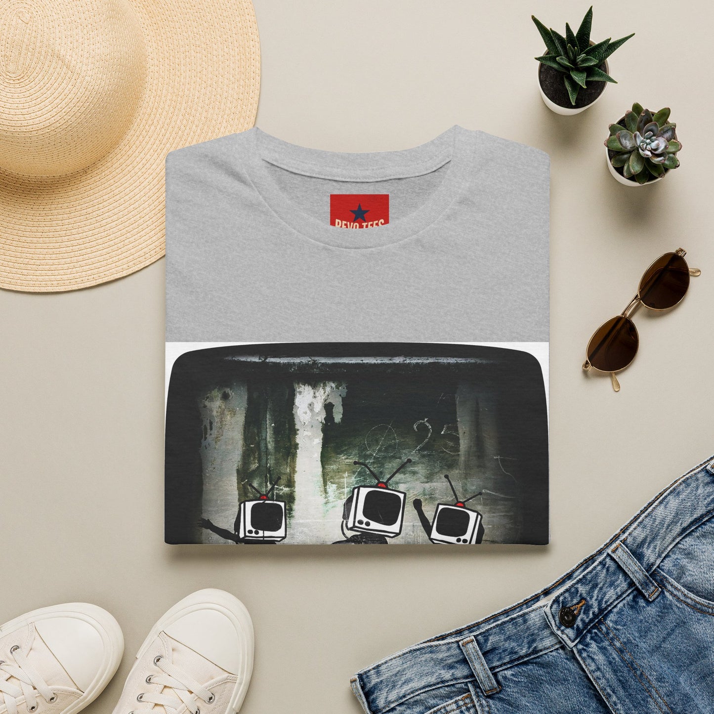 Banksy TV Head Graphic T-Shirt