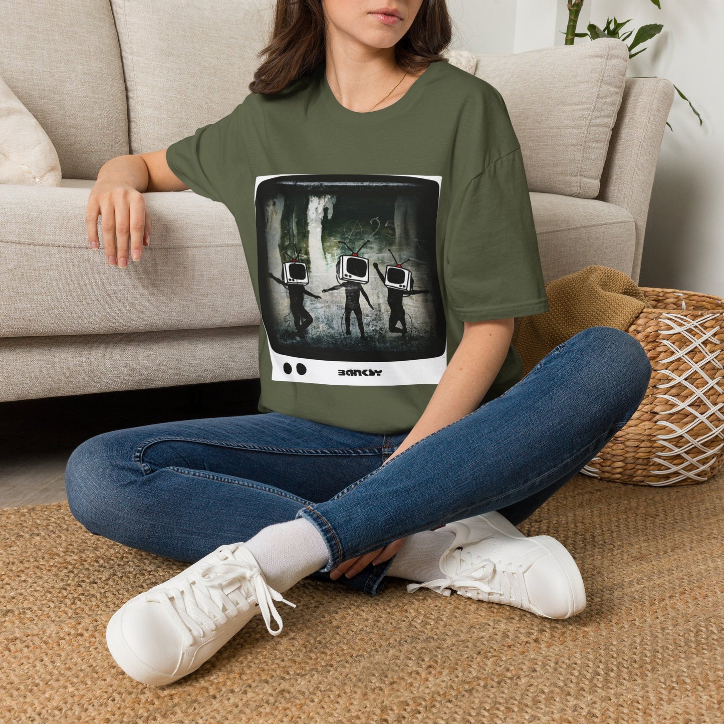 Banksy TV Head Graphic T-Shirt