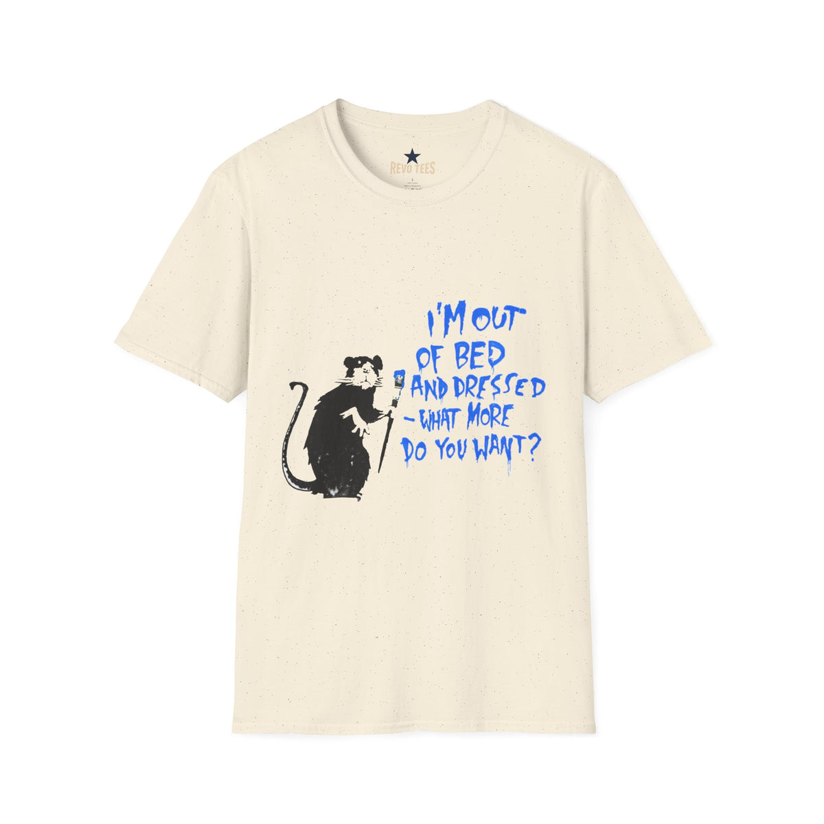 Revotees Banksy I M Out of Bed and Dressed What More Do You Want Rat Graphic T-Shirt - alternate view 3