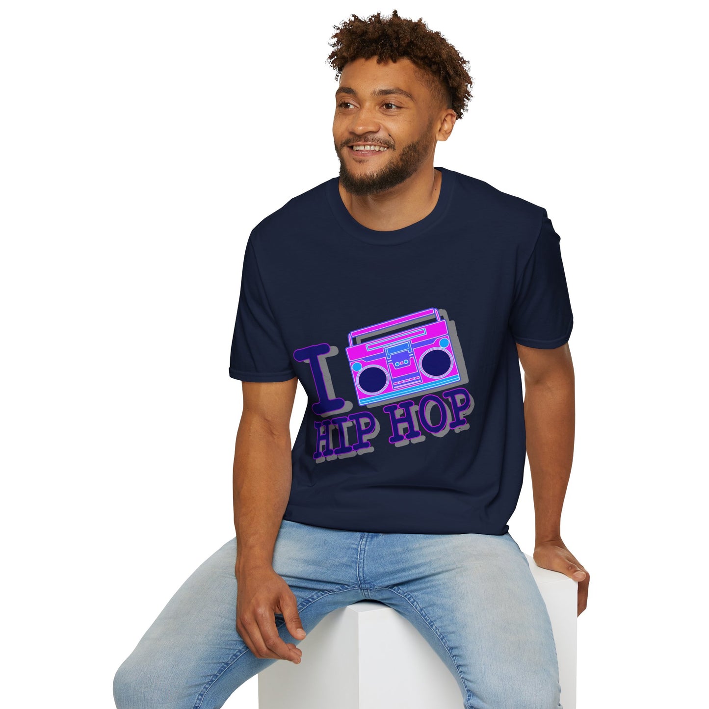 Hip Hop Boombox T-Shirt — "I  Hip Hop" Retro Music Tee