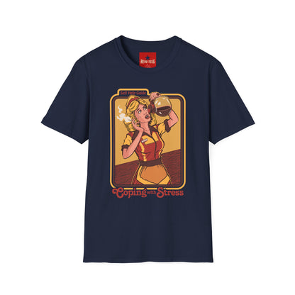 Coping with Stress Retro Coffee Tee — "Self Help Guide" Graphic T-Shirt
