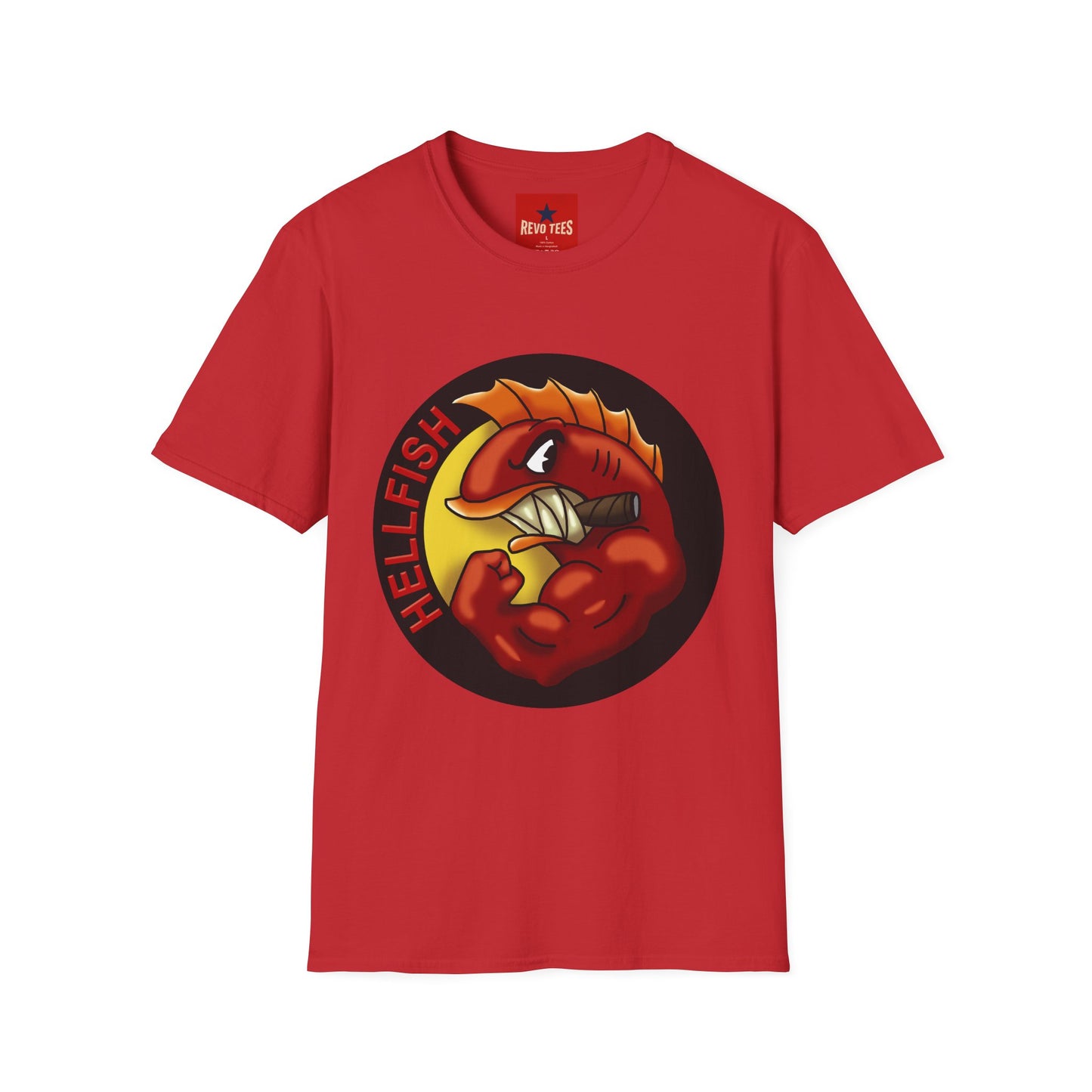 Red Devilfish Graphic T-Shirt — Bold Retro Sea Monster Tee