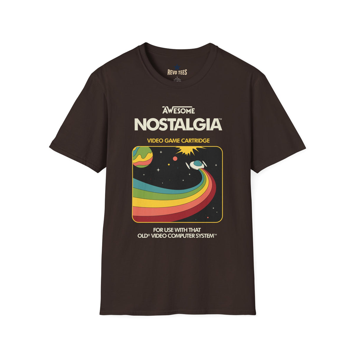 Revotees Awesome Nostalgia Retro Video Game Cartridge Graphic T-Shirt - alternate view 3