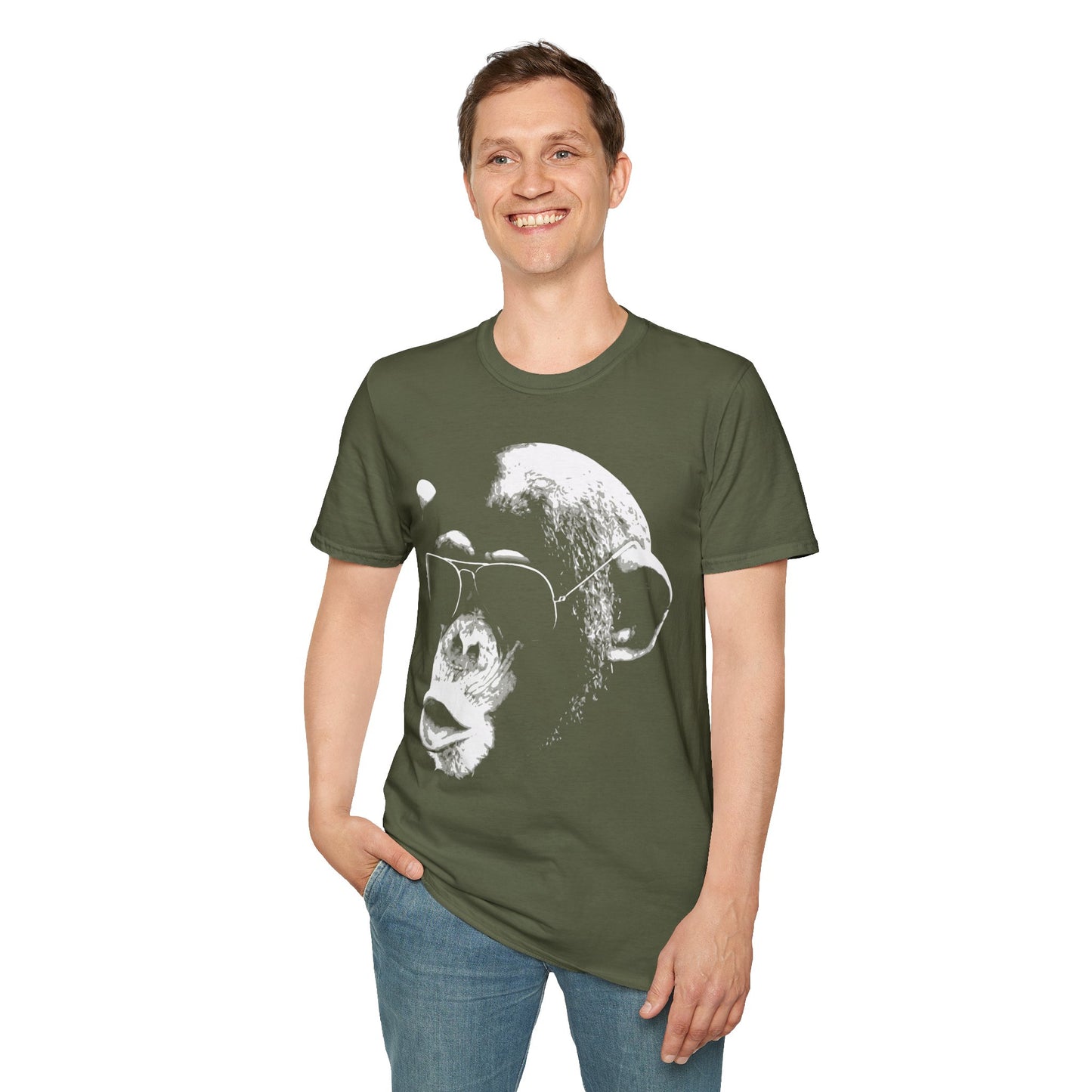 Chimpanzee Sunglasses T-Shirt — Retro Monkey Graphic Tee
