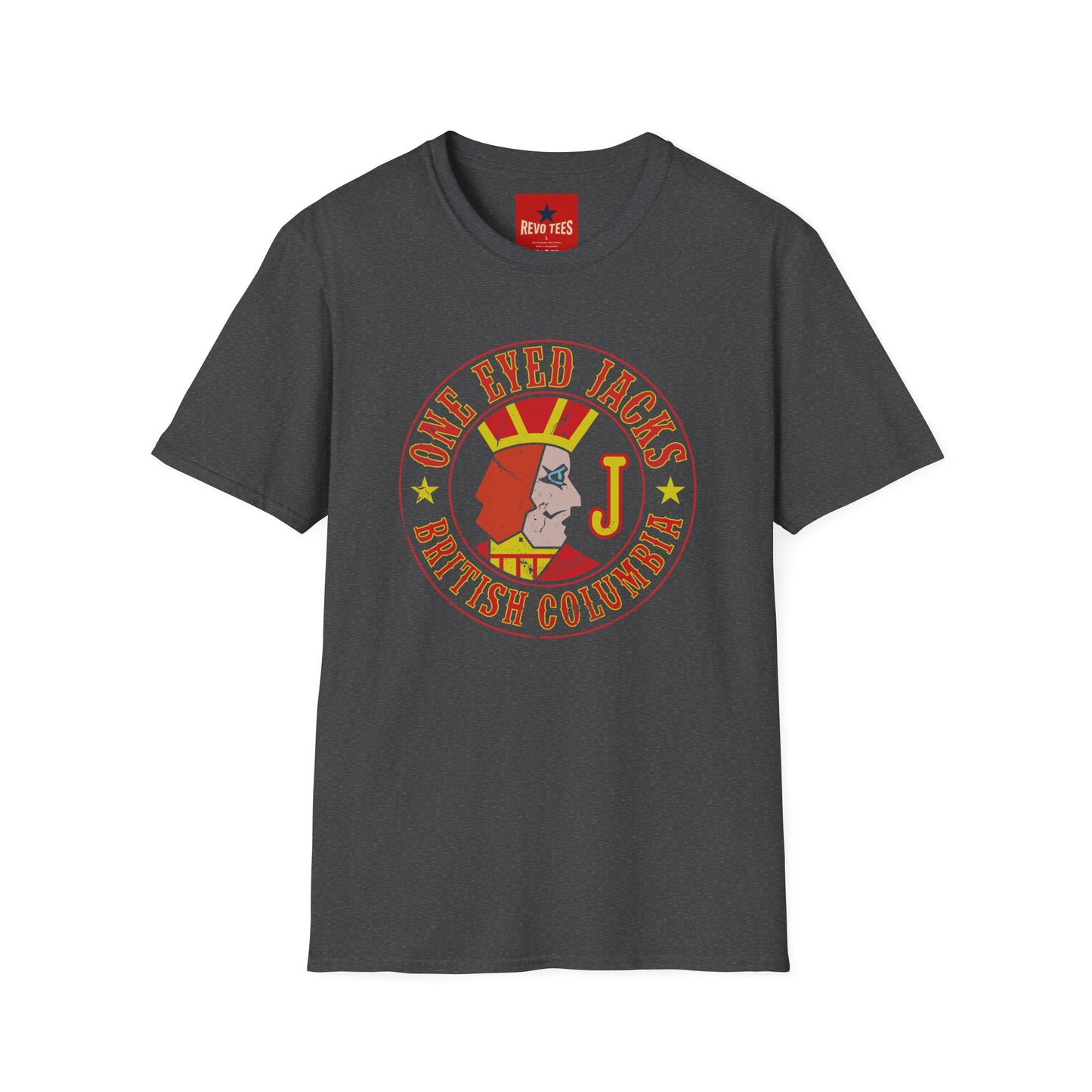 One Eyed Jacks British Columbia T-Shirt — Retro Casino Logo Tee
