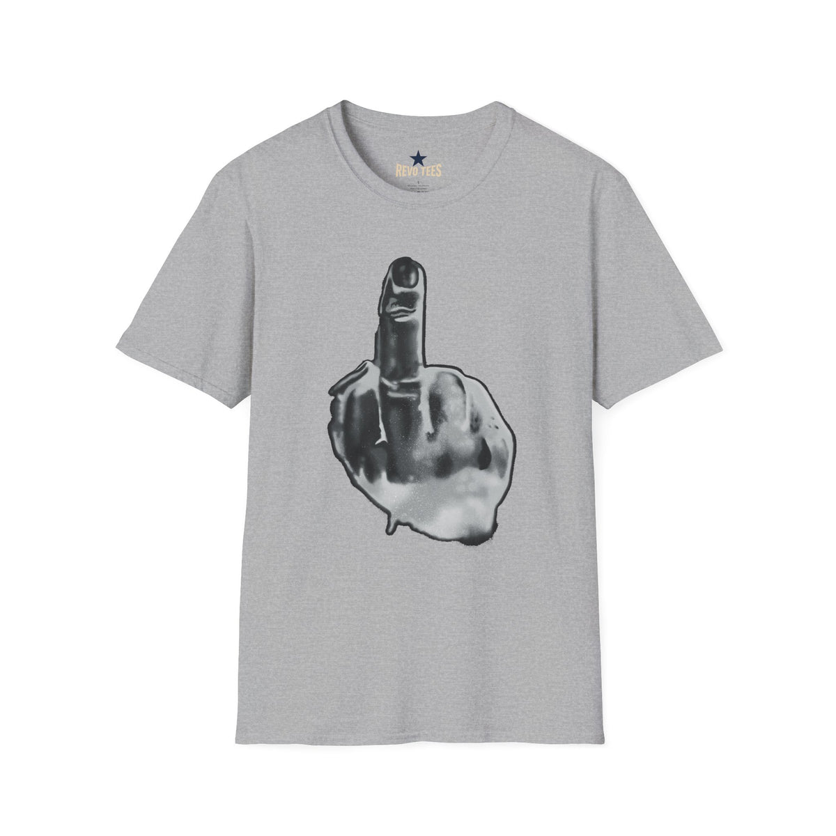 Revotees Graphic Grayscale Middle Finger Design T-Shirt - alternate view 4