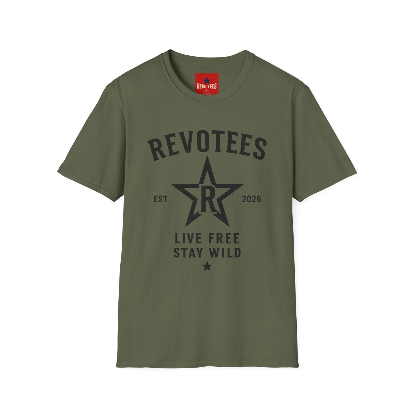 Revotees Graphic T-Shirt — "Revotees" Star Logo Tee (Est. 2026)